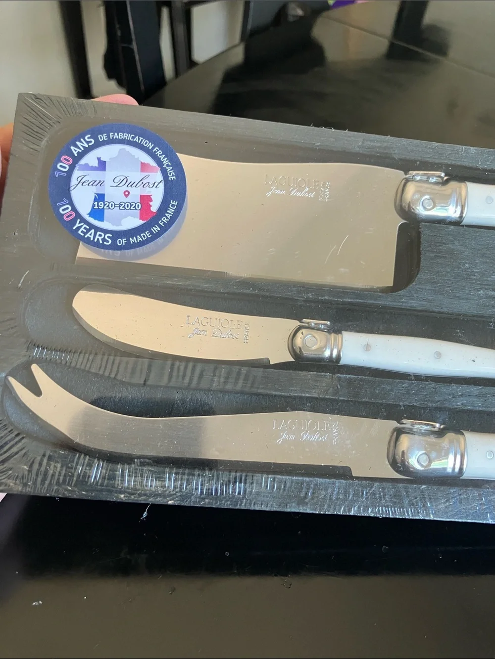Laguiole White Cheese Knife Set - 3-Piece Stainless Collection